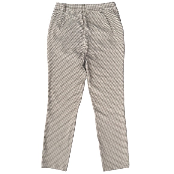 Perry Ellis Womens Slim Ankle Pants Size 10 Brown Houndstooth Stretch Dress Work - Picture 2 of 8